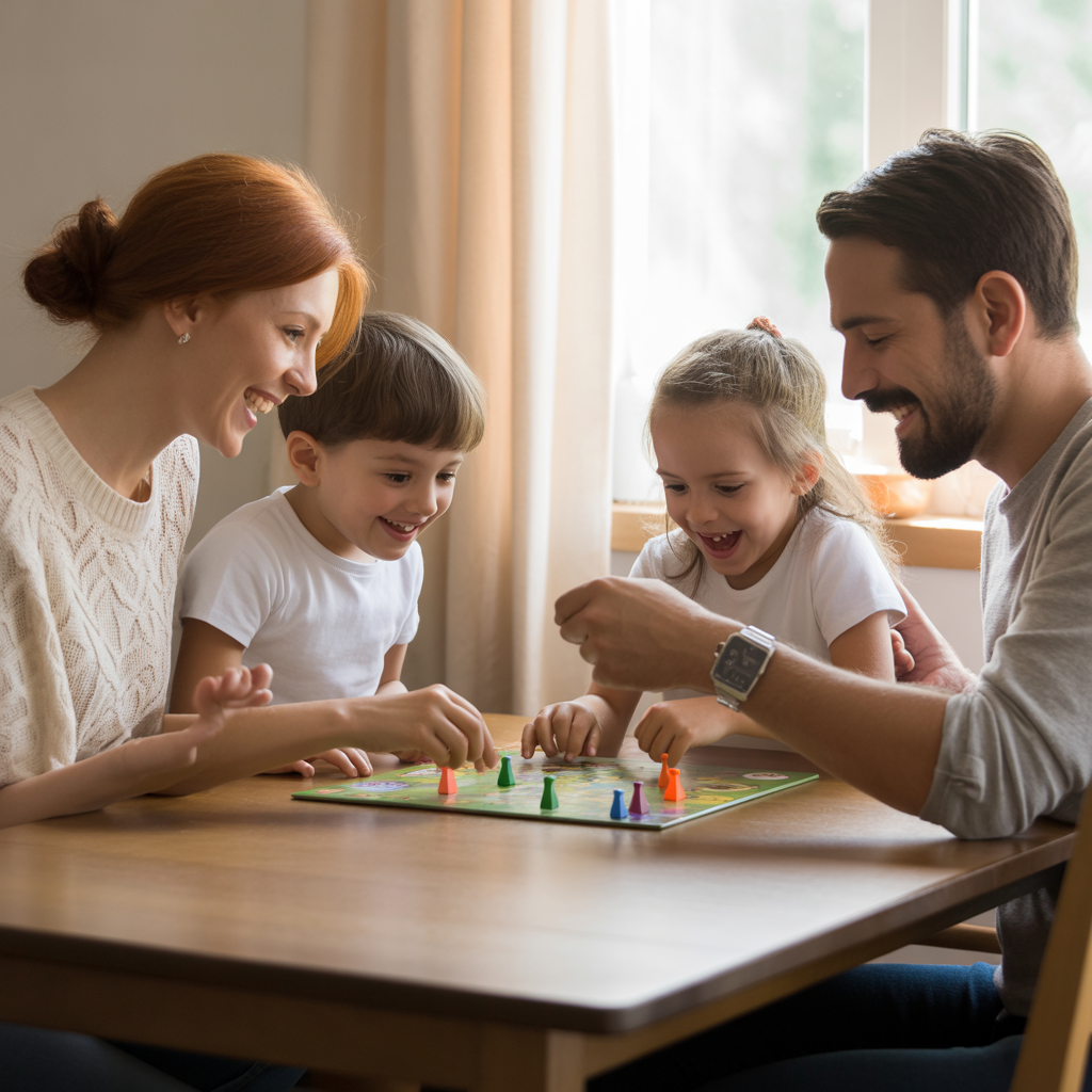 Family playing Chicken Road